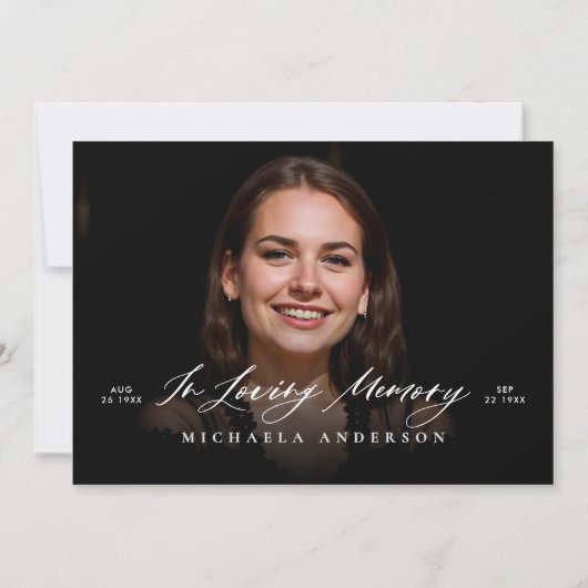 Gedächtnisfeier am Leben/Beerdigung/Gedenkfeier Dankeskarte (Rückseite)