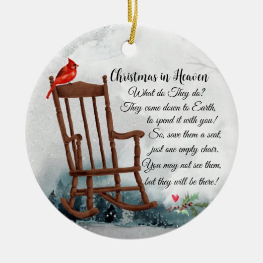 Gedächtnisfeier Der Himmel ist ein schöner Ort Rot Keramik Ornament (Vorne)