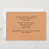 Gedächtnisfeier für das Leben Einladung (Rückseite)