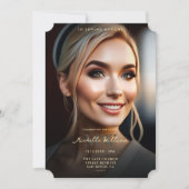 Gedächtnisfeier im Love Memory Elegantes Schwarzes Einladung (Vorderseite)