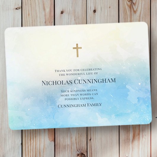 Gedächtnisfeier Moderne Wasserfarben Dankeskarte