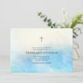 Gedächtnisfeier Moderne Wasserfarben Dankeskarte (Stehend Vorderseite)