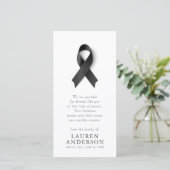 Gedächtnisfeier Modernes schick Schwarzes Band Dankeskarte (Stehend Vorderseite)