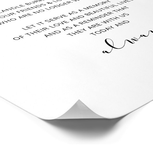 Gedächtnisfeiern signalisieren lebendiges Skript Poster (Ecke)