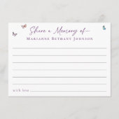 Gedächtnisflora und -schmetterlingsfeier begleitkarte (Vorderseite)