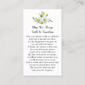 Gedächtnisfloral Daisy Beerdigung Foto der Gebetsk Telefonnummerkarte (Rückseite)