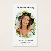 Gedächtnisfloral Daisy Foto Beerdigung Gebetskarte (Vorderseite)