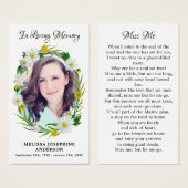 Gedächtnisfloral Daisy Picture Funerty Prayer Card (Vorne & Hinten)