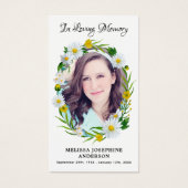 Gedächtnisfloral Daisy Picture Funerty Prayer Card (Vorderseite)