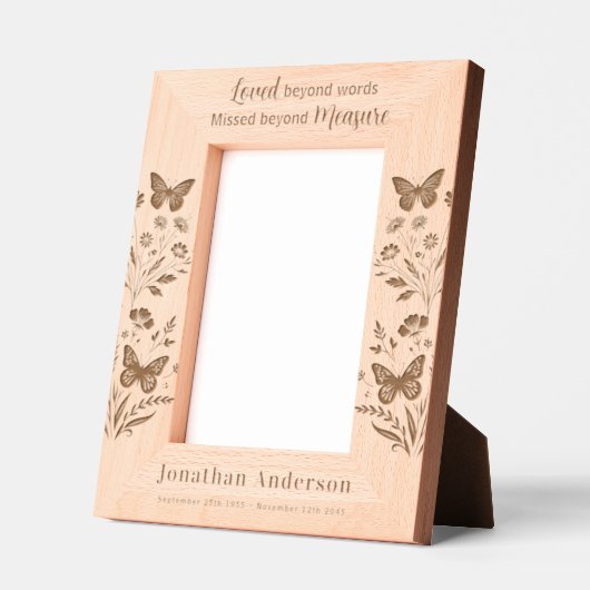 Gedächtnisflorale Erinnerung personalisieren Holz- Geätzte Rahmen (Links)