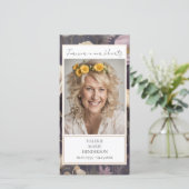 Gedächtnisflorale Foto Beerdigung Keepake Dankeskarte (Stehend Vorderseite)
