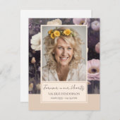 Gedächtnisflorale Foto Beerdigung Keepake Einladung (Vorne/Hinten)