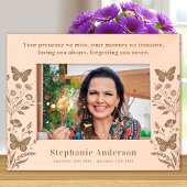 Gedächtnisflorale Schmetterlingsholz Erinnerung Geätzte Rahmen