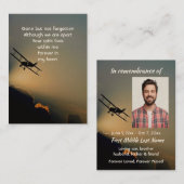 Gedächtnisflugzeug Foto Prayer Pilot Flugzeug Flug Visitenkarte (Vorne/Hinten)