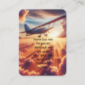 Gedächtnisflugzeug Foto Prayer Pilot Flugzeug Flug Visitenkarte (Vorderseite)