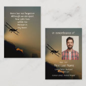 Gedächtnisflugzeug Foto Prayer Pilot Flugzeug Flug Visitenkarte (Vorne/Hinten)