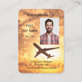 Gedächtnisflugzeug Foto Prayer Pilot Flugzeug Flug Visitenkarte (Rückseite)