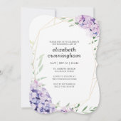 Gedächtnisfräse Hydrangea Lilac Floral Geometrie Einladung (Vorderseite)