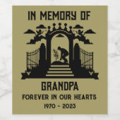 Gedächtnisgärtner-Beerdigung Weinetikett (Einzelnes Label)