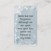 Gedächtnisgedächtnis-Sake-Dragonfly Weiße Blume Visitenkarte (Rückseite)