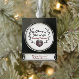 Gedächtnisgestaltung mit benutzerdefiniertem Foto  Banner-Ornament Silber