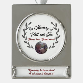 Gedächtnisgestaltung mit benutzerdefiniertem Foto  Banner-Ornament Silber