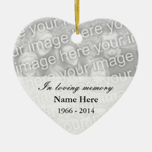 Gedächtnisherz-Foto   Ich liebe das Gedächtnis Keramikornament