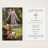 Gedächtniskarte Angel Bestattungsverlust Gebet Sym (Vorne & Hinten)