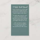 Gedächtniskarte Beerdigung Eukalyptus Botanisch Telefonnummerkarte (Rückseite)