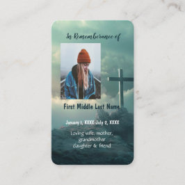 Gedächtniskarte Christliches Kreuz auf einem Hügel Visitenkarte