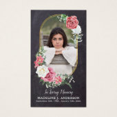 Gedächtniskarte Elegantes Foto Beerdigung (Vorderseite)