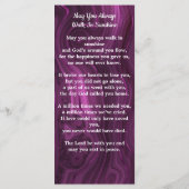 Gedächtniskarte Foto Beerdigung Gebetskarte Lila M (Rückseite)