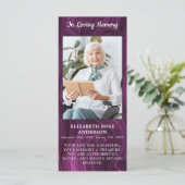 Gedächtniskarte Foto Beerdigung Gebetskarte Lila M (Stehend Vorderseite)