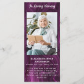 Gedächtniskarte Foto Beerdigung Gebetskarte Lila M (Vorderseite)