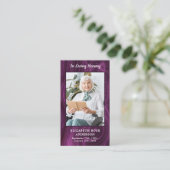 Gedächtniskarte Foto Beerdigung Gebetskarte Lila M Telefonnummerkarte (Stehend Vorderseite)