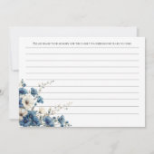 Gedächtniskarte für dunkelblaue und weiße Beerdigu Einladung (Rückseite)