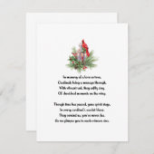 Gedächtniskarte für Roten Kardinal (Vorne/Hinten)