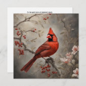 Gedächtniskarte für Roten Kardinal Feiertagskarte (Vorne/Hinten)