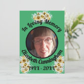 Gedächtniskarte für Spider Mums Foto Green Memory (Stehend Vorderseite)