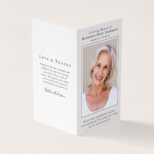 Gedächtniskarte in Love Memorial Visitenkarten (Vorderseite)