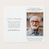 Gedächtniskarte in Love Memorial Visitenkarten (Außenseite Aufgefaltet)