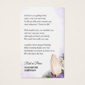 Gedächtniskarte mit floraler Liebe Erinnerungsfeie (Rückseite)