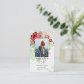 Gedächtniskarte Rose Garten Blume Blumenmuster Visitenkarte (Stehend Vorderseite)