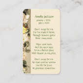 Gedächtniskarte Rose Garten Visitenkarte (Rückseite)