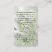 Gedächtniskarte Snowdrops Gartengarten Blume Visitenkarte (Rückseite)