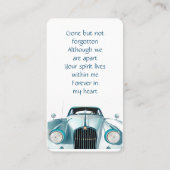 Gedächtniskarte Vintage Car Vehicle Visitenkarte (Rückseite)