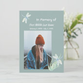 Gedächtniskarte Wasserfarben-Libelle Einladung (Stehend Vorderseite)