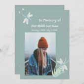 Gedächtniskarte Wasserfarben-Libelle Einladung (Vorne/Hinten)