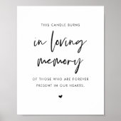 Gedächtniskerze lieben, Gedenktisch Hochzeiten Poster (Vorne)