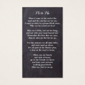 Gedächtniskirchenkarte zur Beerdigung von Sonnenbl (Rückseite)